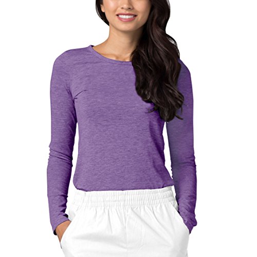 Adar Uniforms Médical Manches Longues - sous Vêtement Confortable Femme - 2900 - Heather Purple - XXS
