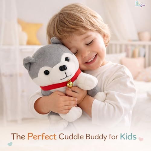 Image of Cute Huskey Dog Soft Toy 25 CM Grey
