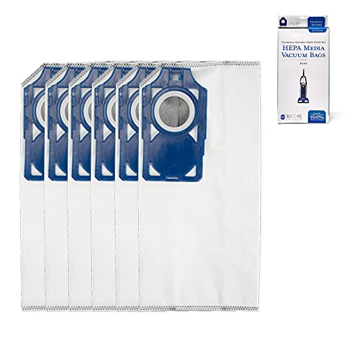 Riccar R30D HEPA Filter Vacuum Cleaner Bags, Charcoal-Infused Tandem Air Blue, Six Bags Included, RNHC-6