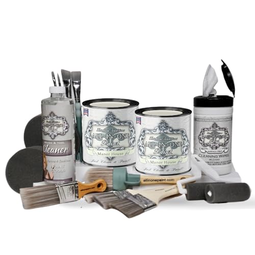 ALL-IN-ONE Paint, 2 Quart Deluxe Cabinet Paint Bundle and Tool Kit - Manor House