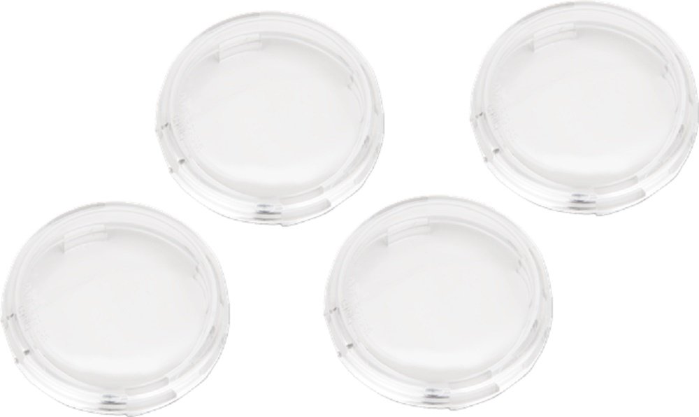 Orange Cycle Parts 4 Pack Clear Bullet/Deuce Style Lens for Harley repl # 68973-00