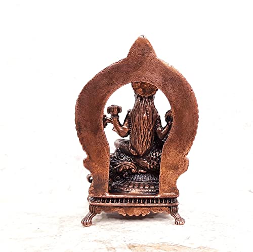 Image of Copper Idols, 8.5 cm, Copper Handmade Goddess Saraswathi Idol with Stand 156 gram, Patina Antique Finish, Pack of 1 Piece