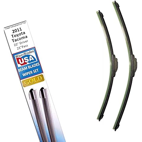 Beam Blade Wipers Set for 2011 Toyota Tacoma Replacement Set - WiperBladesUSA Gold Beam Wiper Blades Wipers Set Cover