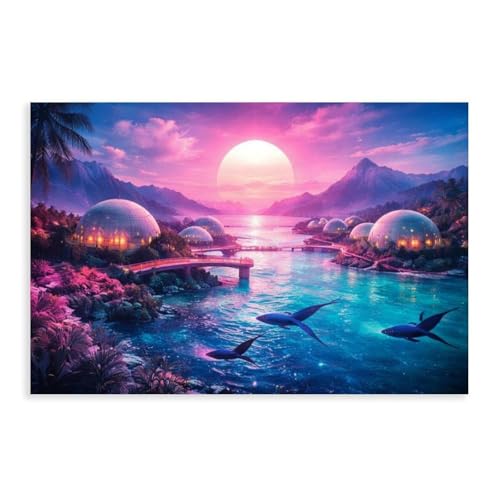 Toile tropicale ocean paradise idée cadeau originale maison 40x61