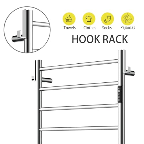 P&Bhusri Heated Towel Rack For Bathroom,Wall Mounted Electric Towel Rack With Timer And Led Indicator thumb #4