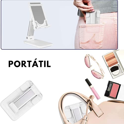 Suporte para Celular Tablet Mesa Articulado Altura e Base Extensível (Branco)