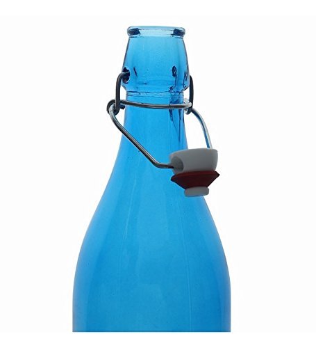 Home-Cart Colorful Water Bottle Swing Top Cap 1 Litre Capacity (Color May Variant), Pack Of 12 2