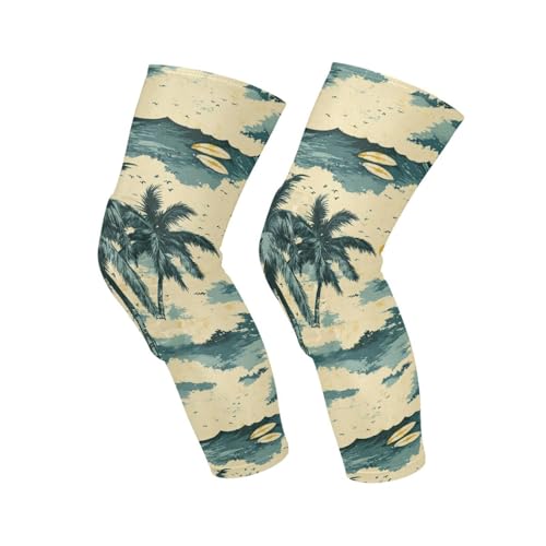 JUNZAN Tropical Beige Basketball Knee Pads for Youth Kids Wrestling Knee Pads with Sleeves Sport Kneepads for Volleyball Football