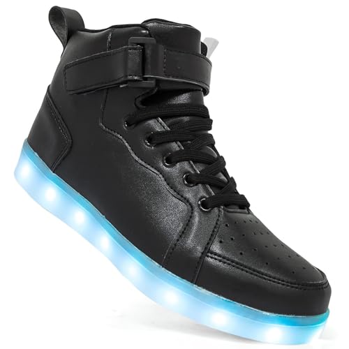 Big Kids Adult Light Up Trainers Luminous Sneakers Boys Girls USB Charging Led High Top Flashing Shoes Xmas