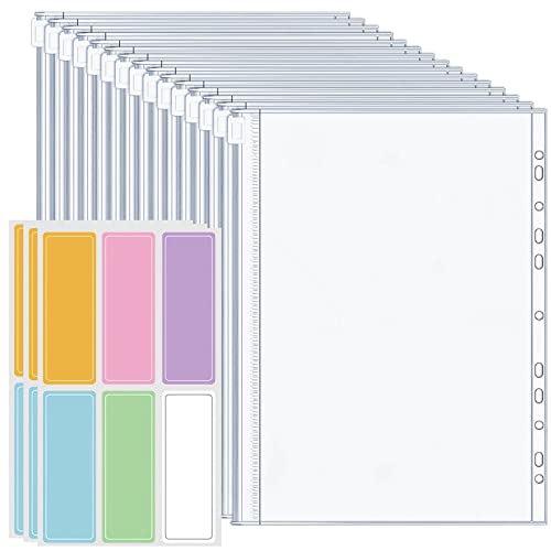 Nswayy 15pcs Plastic A4 Transparent Multi-Drill Folders with Stickers for Office Home School