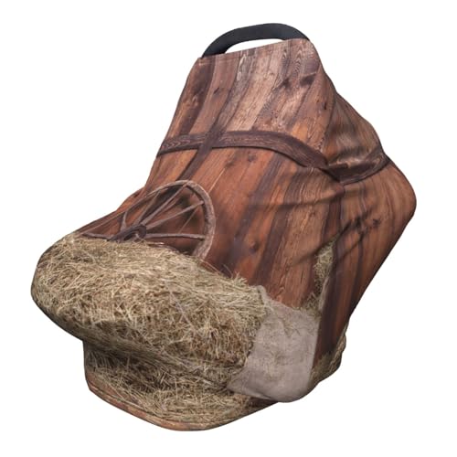 Rustic Hay Bale Wood Western Barn Background Cowboy Baby Car Seat Care Sunshade Cover