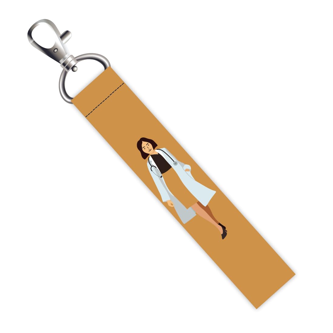 Lady Doctor Theme Lanyard Tag with Swivel Lobster Clasp for Women Bag Luggage, Backpack Laptop Travelers Students Multicolor L X H 5 X 0.8 INCH-image-27