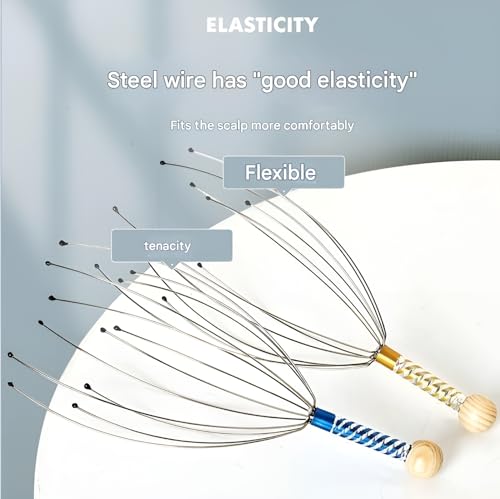 Image of Adimac Manual Scalp Massager (Pack of 1) - Handheld Head Massager for Stress Relief, Hair Growth, and Relaxation