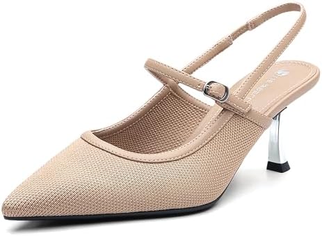 NEWBELLA Women's Kitten Heel Pumps - Pointed Toe Closed Toe Sanda...