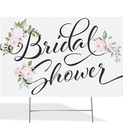 Fun Express 26 inch x 17 inch Weatherproof Bridal Shower Yard Sign - Printed Decorations for Indoor/Outdoor Use - Perfect Bridal Shower Sign - Multicolor