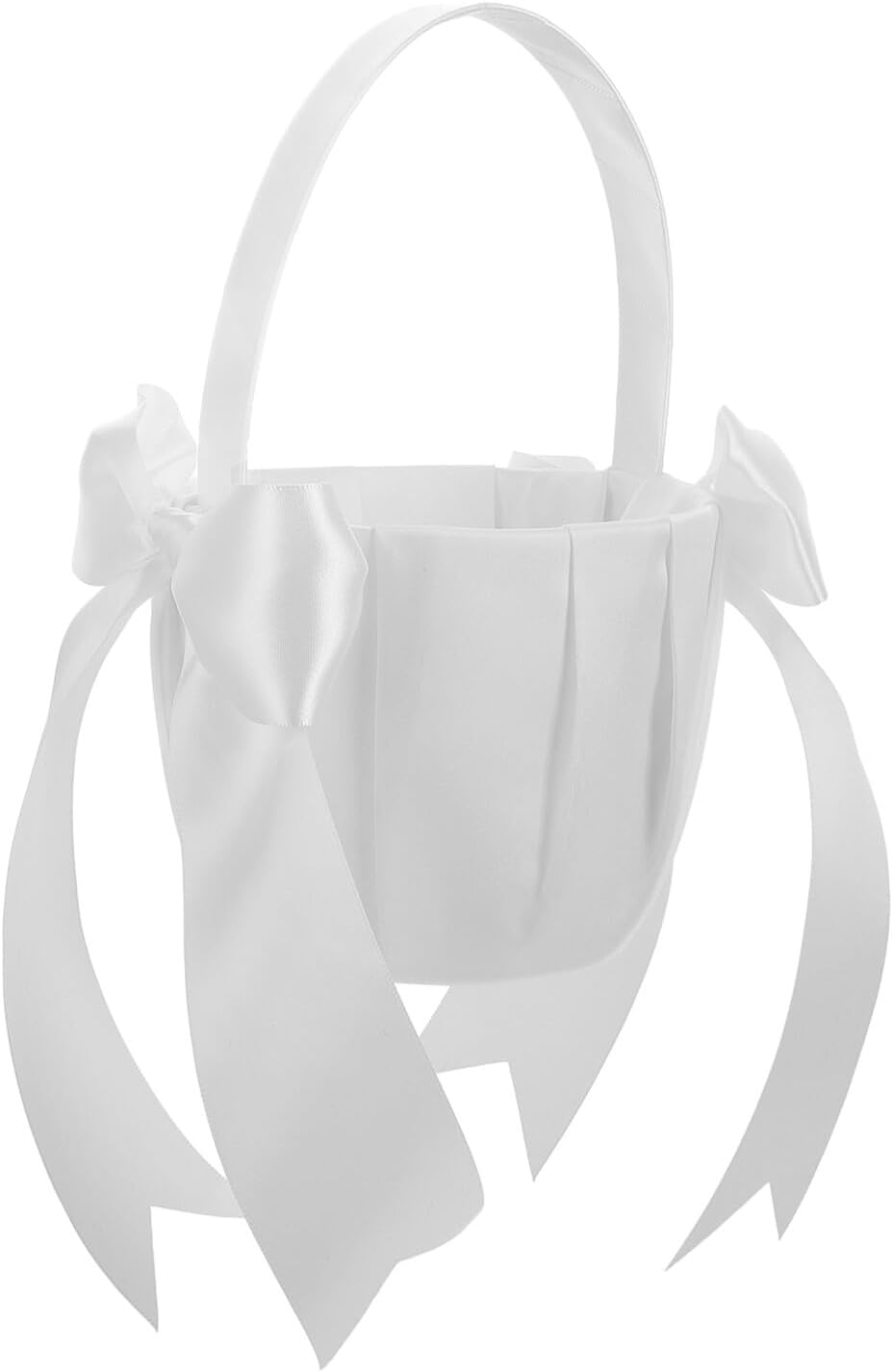 Wedding Flower Girl Basket with Large Bowknot Flower Petal Basket with Handle for Bridal Ceremony for Western Weddings