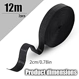 2 Rolls Black Elastic for Sewing, Wide 20mm(0.8") x 12M Flat Elastic Band for Sewing Bands, Stretchable Waistband Thick BlackElastic Bands for DIY Crafts Trousers Headbands Dressmaking(Black) - Image 2
