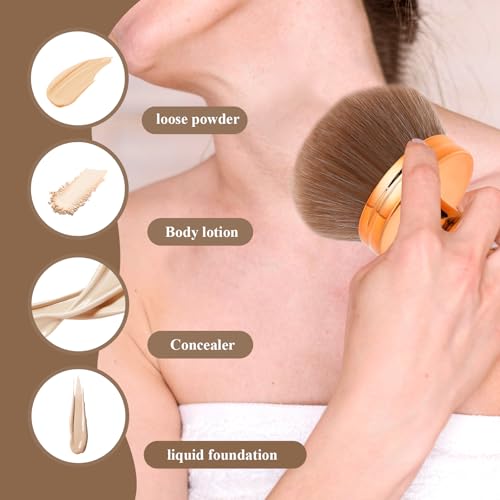 Qianyu Extra Large Body Makeup Brush Self Tanning Bronzers Blend Brush Leg Makeup Self Tan Back Applicator Oval Tanner for Makeup Kabuki Powder Foundation Blusher Coverage Buffing - Image 5