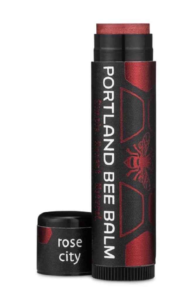 Portland Bee Balm All Natural Handmade Beeswax Lip Balm with Organic Coconut and Olive Oil (ROSE CITY) - 1 Count | Natural Lip Balm, Cruelty Free, Plastic Neutral, | Organic Lip Balm