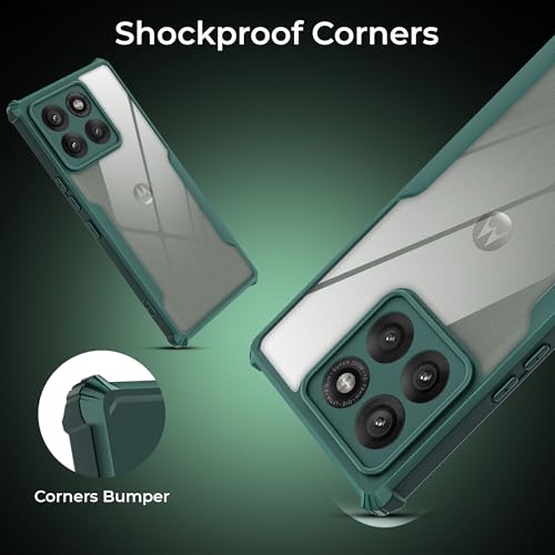 Image of A rtistque Transparent Back Cover Case for Motorola Moto Edge 60 Pro | Acrylic Armor | Anti-Drop | Shockproof TPU Edge | Moto Edge 60 Pro Back Cover - Green