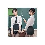 [ssetoy] 秘書 OL 女教師 先生 レディース cosplay セクシー 可愛い えろい下着 メイド服 制服 JK 大人用 仮装 撮影 衣装 女性用 かわいい ハロウィン クリスマス コスチューム レディース ワイシャツ ミニスカート ストッキング付き 人気 コスプレ 5点セット