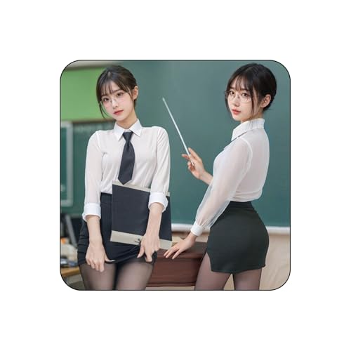 [ssetoy] 秘書 OL 女教師 先生 レディース cosplay セクシー 可愛い えろい下着 メイド服 制服 JK 大人用 仮装 撮影 衣装 女性用 かわいい ハロウィン クリスマス コスチューム レディース ワイシャツ ミニスカート ストッキング付き 人気 コスプレ 5点セットの画像