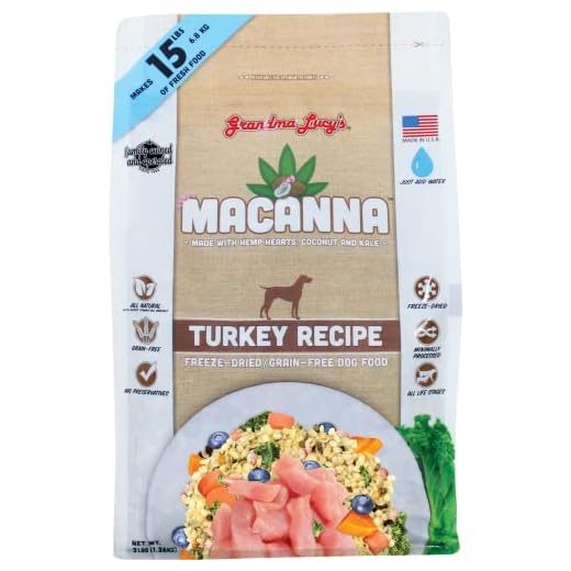 Macanna Grandma Lucy's Grain-Free Turkey Freeze-Dried Dog Food 3 Lbs., Brown