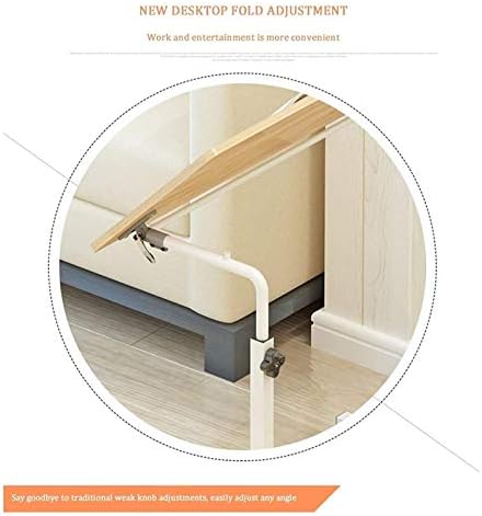 Extendable Rolling Mobility Table Over Bed,Overbed Table Wheels Bedside Desk C-Shaped Base Laptop Desk Home Office Lazy Bedside Table Mobile Lap Table, Mobile Laptop Computer Stand