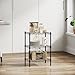 FUNWAY 3-Tier Metal Storage Rack, for Kitchen, Adjustable 3 Tier Metal Storage Rack, Black