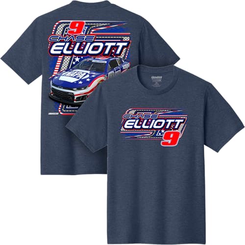 Classic Ink Chase Elliott #9 NASCAR 2026 NAPA Racing Patriotic USA T-Shirt (US Alpha X-Large Regular Regular) Navy