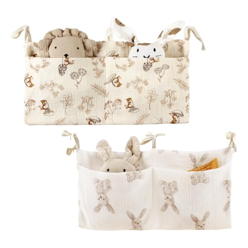 Wouytpe2 Piezas Organizador De Cama De Bebé, Bolsa Almacenamiento Colgante De Niños, Bolso Colgante Para Cama De Bebé, Para Guardar Pañuelos, Juguetes U Otros Artículos En Muebles Como Cunas