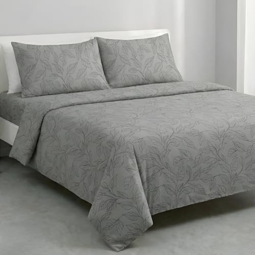 Parure de lit double drap housse grand bonnet coton doux anti-glisse