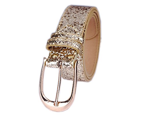 Ami Veil Sequin Studded Women Leather Belts For Jeans Gold Buckle #TOP2