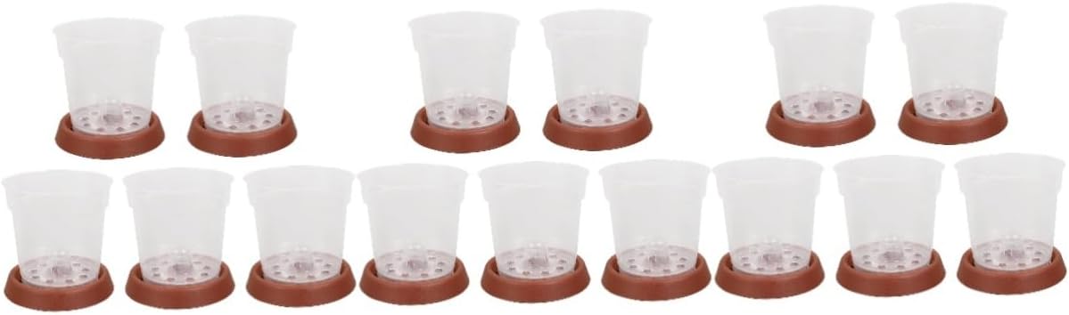Happyyami 15 Sets Orchid Pot Starting Pots House Plants Indoors Live Plant Nursery Net Cups Plant Starter Peat Pots Cup Planting Planter Gardening Pot Flowerpot Plastic Vanilla