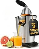 LEBENLANG Exprimidor de naranjas electrico 600W - Incl. Cono de Acero Inoxidable & Libre de BPA I Espremedor citrinos eléctrico Esprimidores zumos automatico Juicer orange machine Esprimidoras zumera