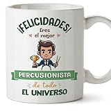 MUGFFINS Tazas para PERCUSIONISTA hombre - En Español - Mejor Universo Trofeo - 11 oz / 330 ml - Regalo original y divertido