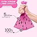 Dog Poop Bags Dispenser with Carabiner Clip, Doggy Poop Bag Holders for Leashes Include 1 Roll (15 Bags) Leak-Proof Large Lavender Scented Doggie Pet Waste Bags, Dog Accessories Girl, Pink