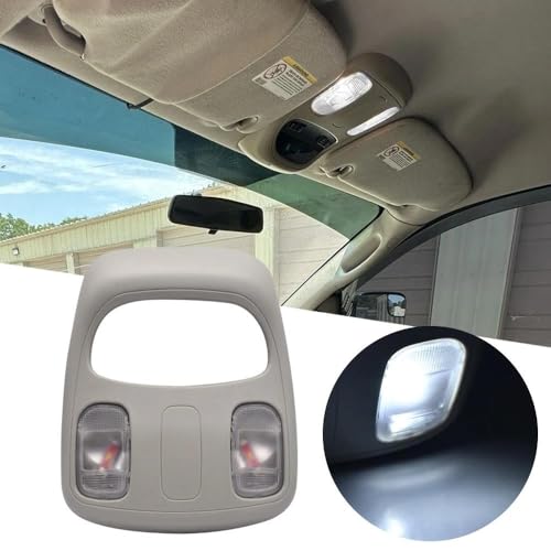 Consola LED para techo de Dodge Ram 1500 y 2500 modelos 2006 a 2010 con luz de lectura interior gris 2