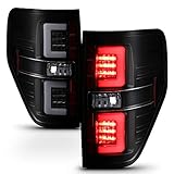 ACANII - For 2009-2014 Ford F150 Styleside Pickup Black Smoke LED Tube Tail Lights Brake Lamps V2...
