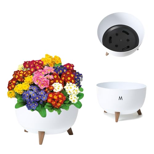MELTOM Blumentopf mit Füßen Rund Ø 29 cm H 23 cm Weiß Matt Übertopf – Ansicht 3