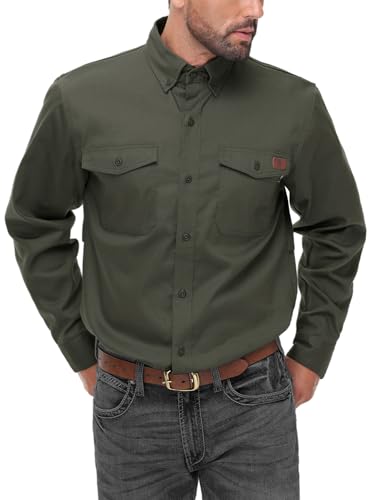 Image of VANLENS FR Shirt for Men 6oz Ripstop Lightweight Back Vented Mesh Breathable Flame Resistant CAT2 NFPA2112 Welding Shirts