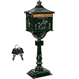 STILISTA Antiker Standbriefkasten 118 cm aus rostfreiem Aluminium, Farbwahl, Grün