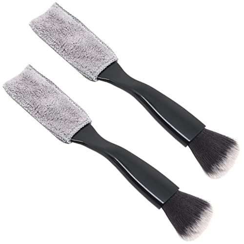 Gdfymi Double Head Brush For Car Clean, Portable Car Interior Detailing Brushes, 2 In 1 Multi-Functional Auto Duster For Car Air Vents, Dashboard, Screen, Seat Crevice (2 Pcs, Black) #TOP17