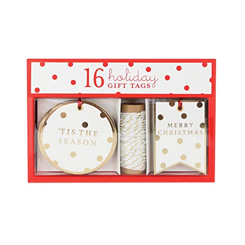 Etiquetas de regalo de lunares blancos y dorados para decoración y manualidades creativas