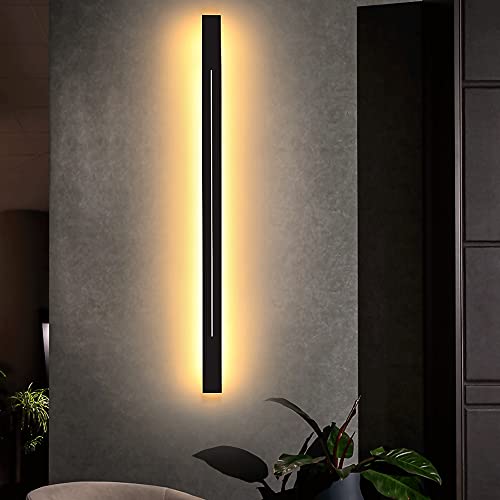 Lámpara de pared lineal rectangular LED moderna 3000K con bañador de pared de metal y acrílico 6