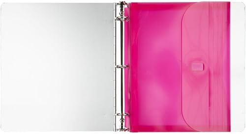 Miniatura 13 de JAM PAPER Sobres de plástico de 3 agujeros con cierre de gancho y bucle, folleto de cartas, 9 1/2 x 11 1/2 con expansión de 1 pulgada, color verde