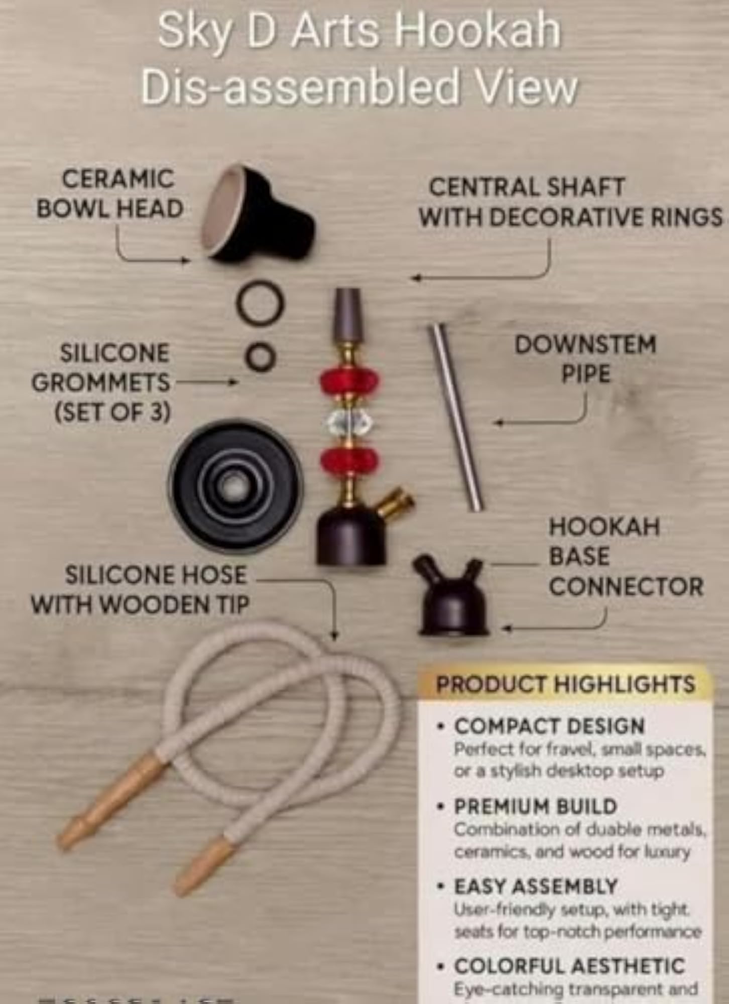 Stylish Glass Hookah Set with Durable Base