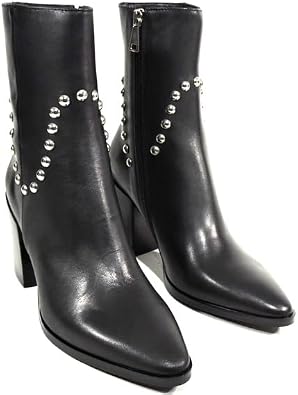 Baldinini Studded Leather Ankle Boots, Block Heel, Black