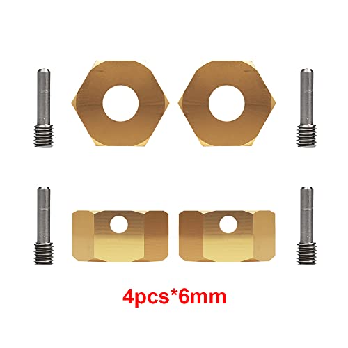image for INJORA RC Wheel Hex 12mm 4pcs RC Brass Hex Adapters for 1/10 RC Crawle