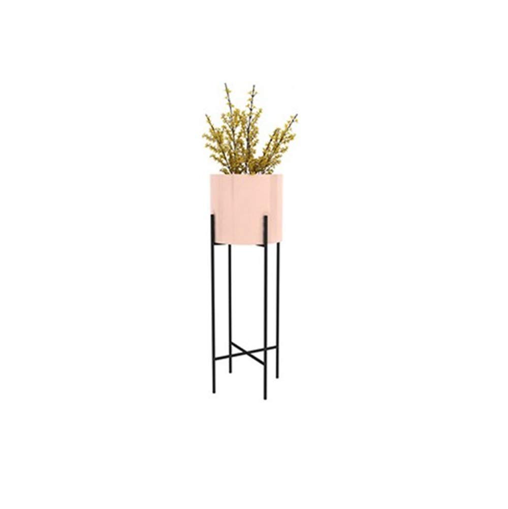 Sgsg Simple Wrought Iron Flower Stand Floor Pot Rack Flower Pot Shelves Indoor Living Room Balcony Decoration Floor Display Rack,Simple,Pink,Small